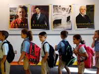 00023955A ma nb AlmadelMar1stDay  Students walk into their first day of school at the Alma del Mar's new school on Belleville Avenue in the north end of New Bedford.   PETER PEREIRA/THE STANDARD-TIMES/SCMG : school, education